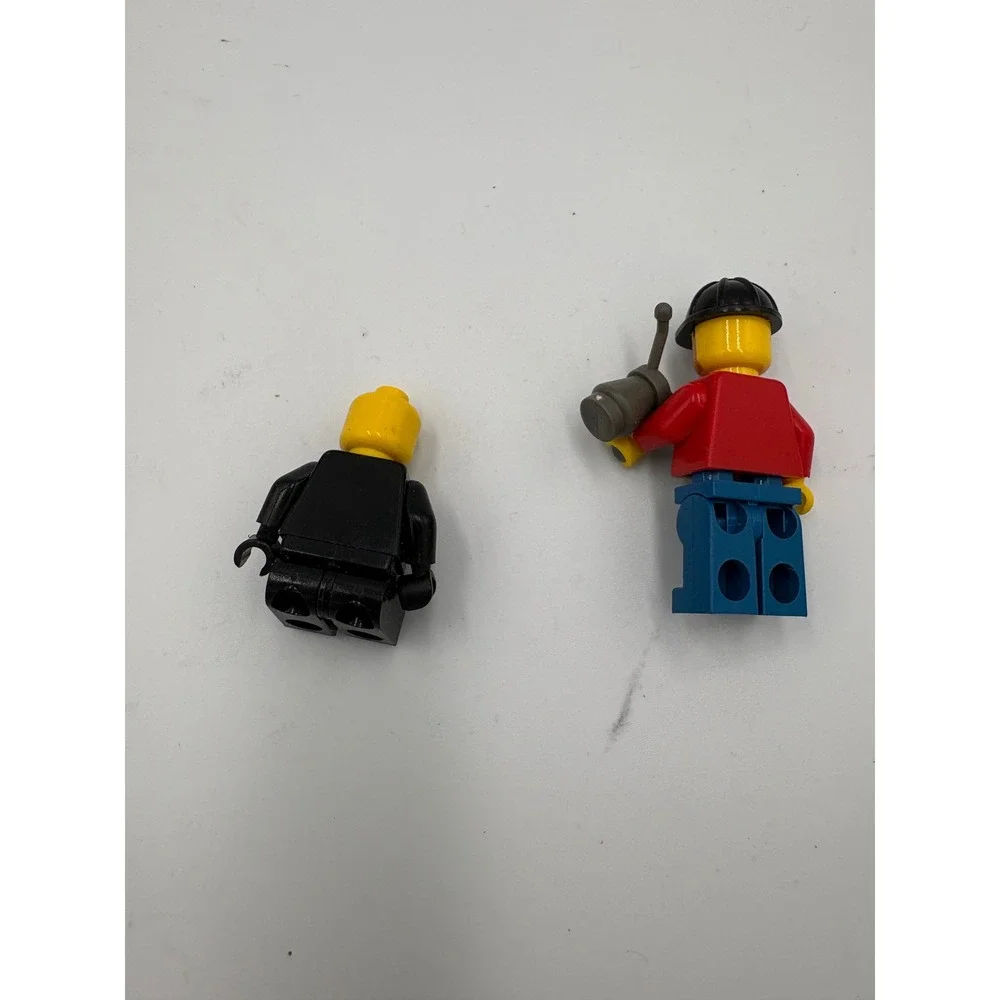Lego Minifigure Lot Construction Worker with Megaphone and Black Suit Villain